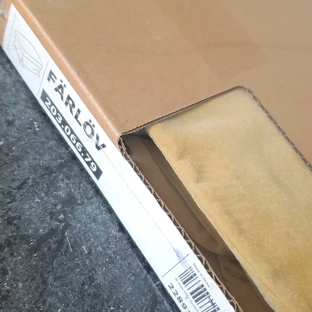 NEW Farlov Djuparp Yellow Beige Footstool Ottoman Cover, Ikea 203.066.79 NWT NIB